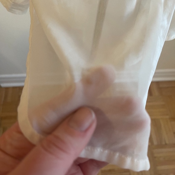 Free People White  Part Mesh Button Down Top - Picture 5 of 6